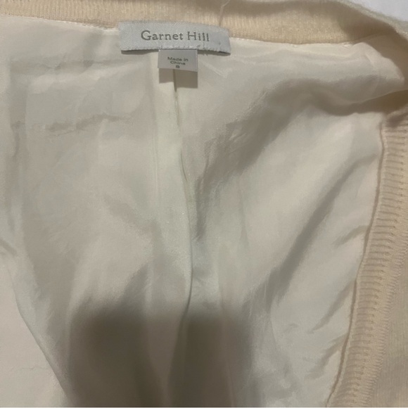 Garnet Hill Women’s Ivory‎ Cashmere/Silk Split Back Knit Cardigan Sweater Sz S - Picture 7 of 12